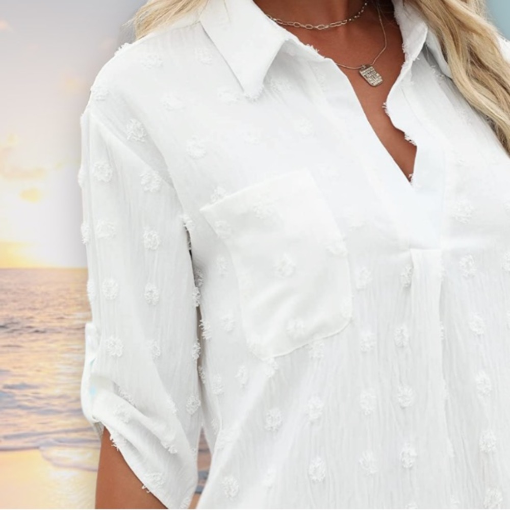 Belle White Tunic Mini Dress Cover Up - Picture 7 of 12